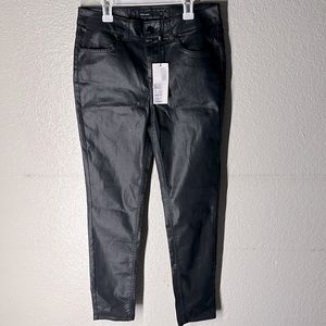 NWT. Woman’s Karen Millen black shinny jeans. Size 8.